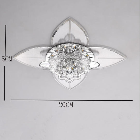 4-Pointed Classic Star LED Multi-Color Crystal Modern Flush Mount Ceiling Light