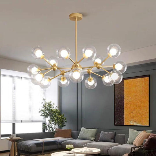 Modern Cluster Sputnik 15-Light Glass LED Chandelier
