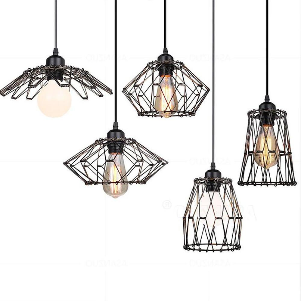 Wire Lantern Country Metal Pendant Light