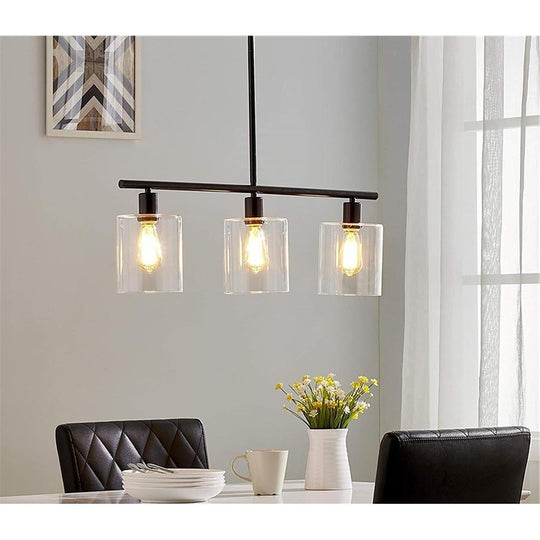 3-Lantern Vintage Metal Glass LED Pendant Light