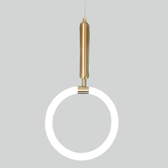Circle Cylinder Metal Silica Gel LED Island Pendant Light
