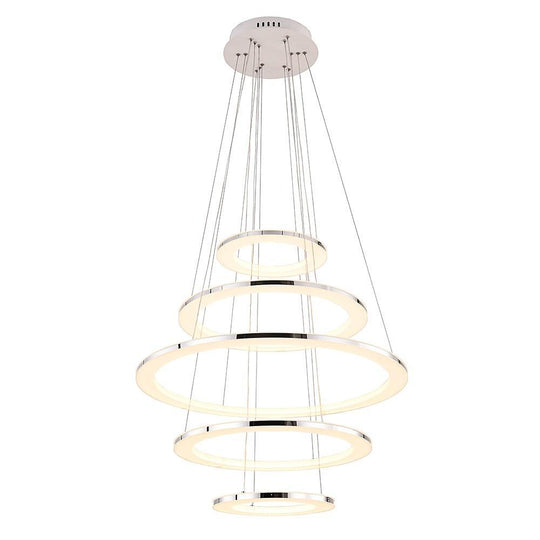 Adjustable Contemporary 5-Tier LED Modern Pendant Chandelier