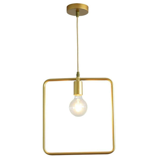 Metal Black and Gold Ceiling Light – Rounded Square Pendant