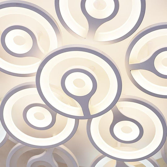 Round Flower Shaped LED Modern Flush Mount Ceiling Light
