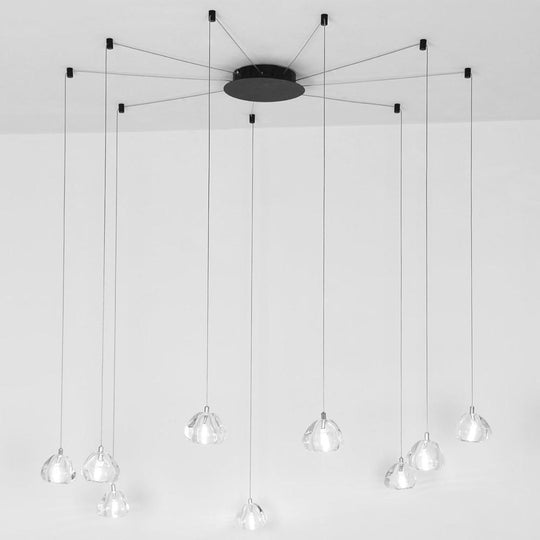 Contemporary Raindrop Crystal Chandelier – LED Cluster Design Ceiling Light