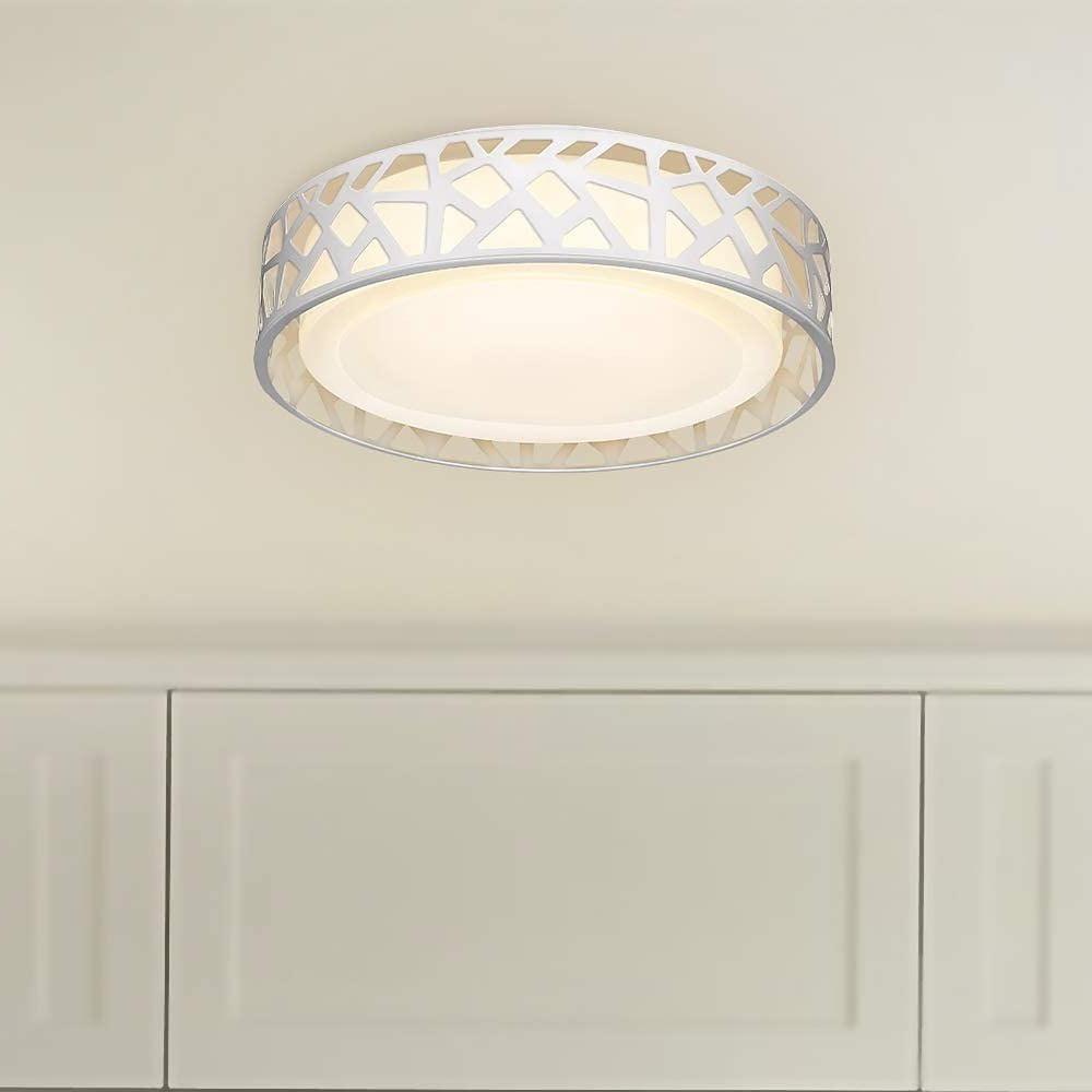 Round Metal Traditional Drum Flush Mount LED Ceiling Light