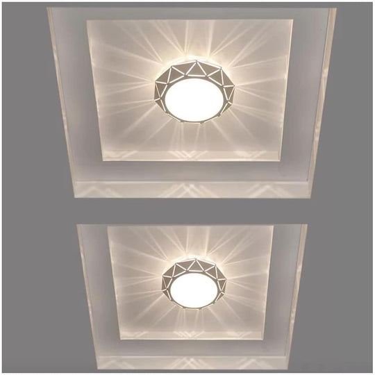 Geometric Drum Shaped LED Modern Flush Mount Ceiling Light