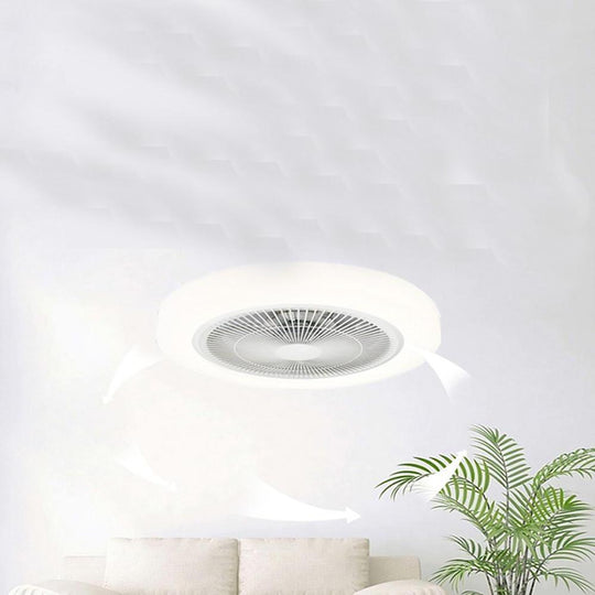 Rounded Linear Flush Mount Bladeless Ceiling Fan with LED Light