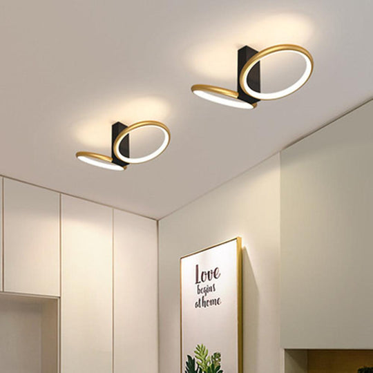 Squares Reflective Gold LED Flush Mount Ceiling Light