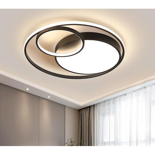 3-Circle Artistic LED Flush Mount Ceiling Light – Metal Finish