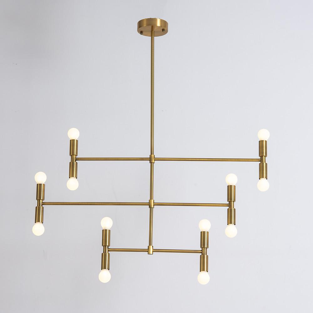 12-Light LED Electroplated Metal Adjustable Modern Pendant Light