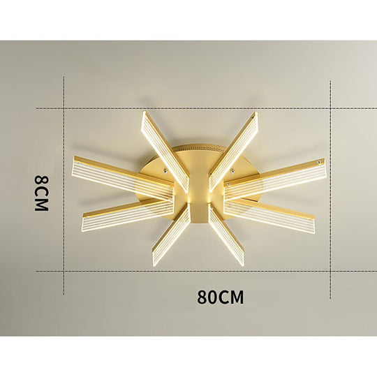 12 Lights Circular Linear Design LED Nordic Flush Mount Ceiling Light