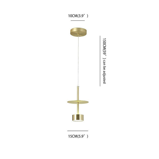 1 Bulb Metal Pendant Light for Kitchen Island Gold Industrial Ceiling Light