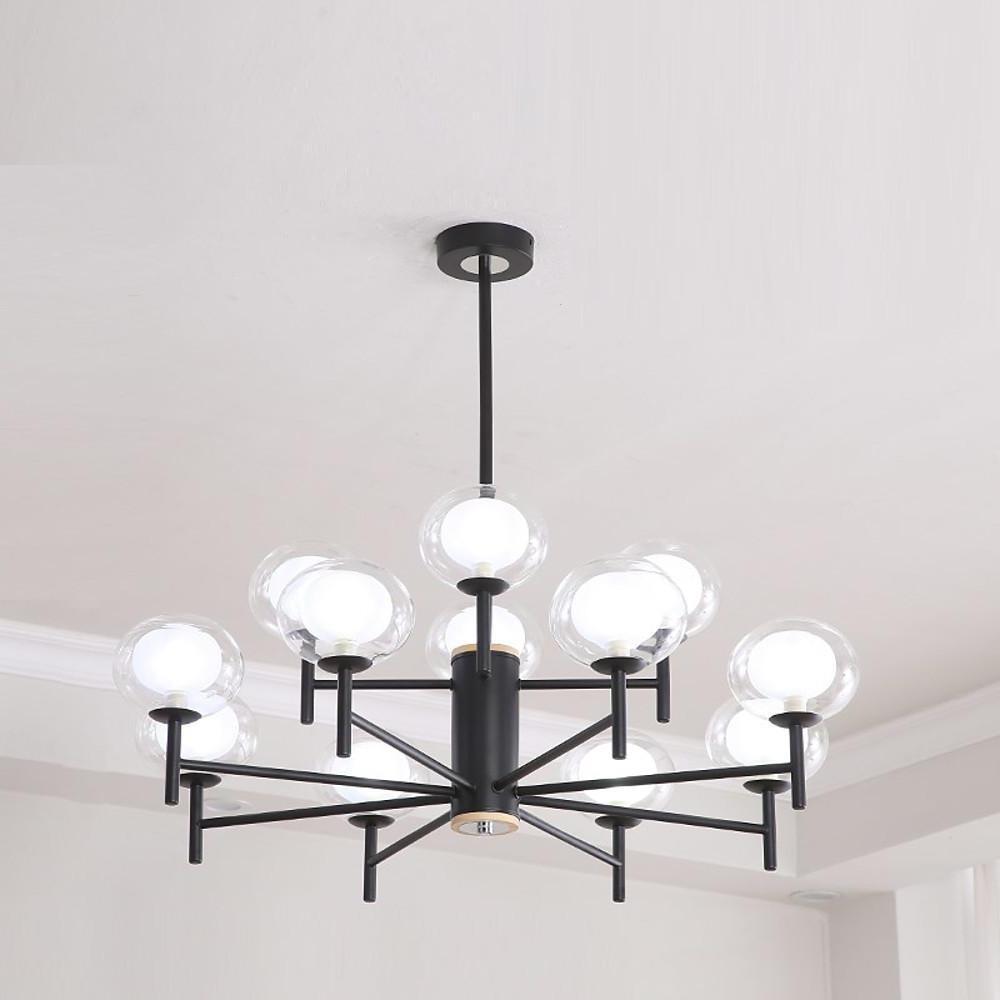 Nordic Style Sputnik Chandelier with 12 Glass Bulbs