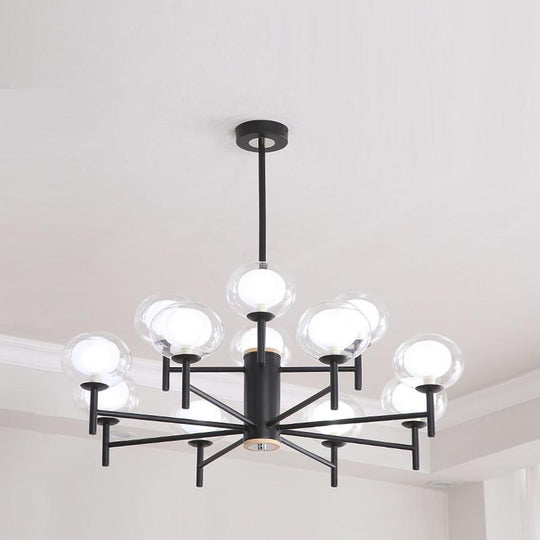Nordic Style Sputnik Chandelier with 12 Glass Bulbs