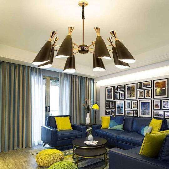 8 Light LED Electroplated Metal Nordic Chandelier Ceiling Light Fixture