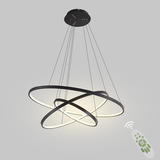 3 Ring Interweaved Circle Design Pendant Lighting Aluminum Acrylic LED Ceiling Light