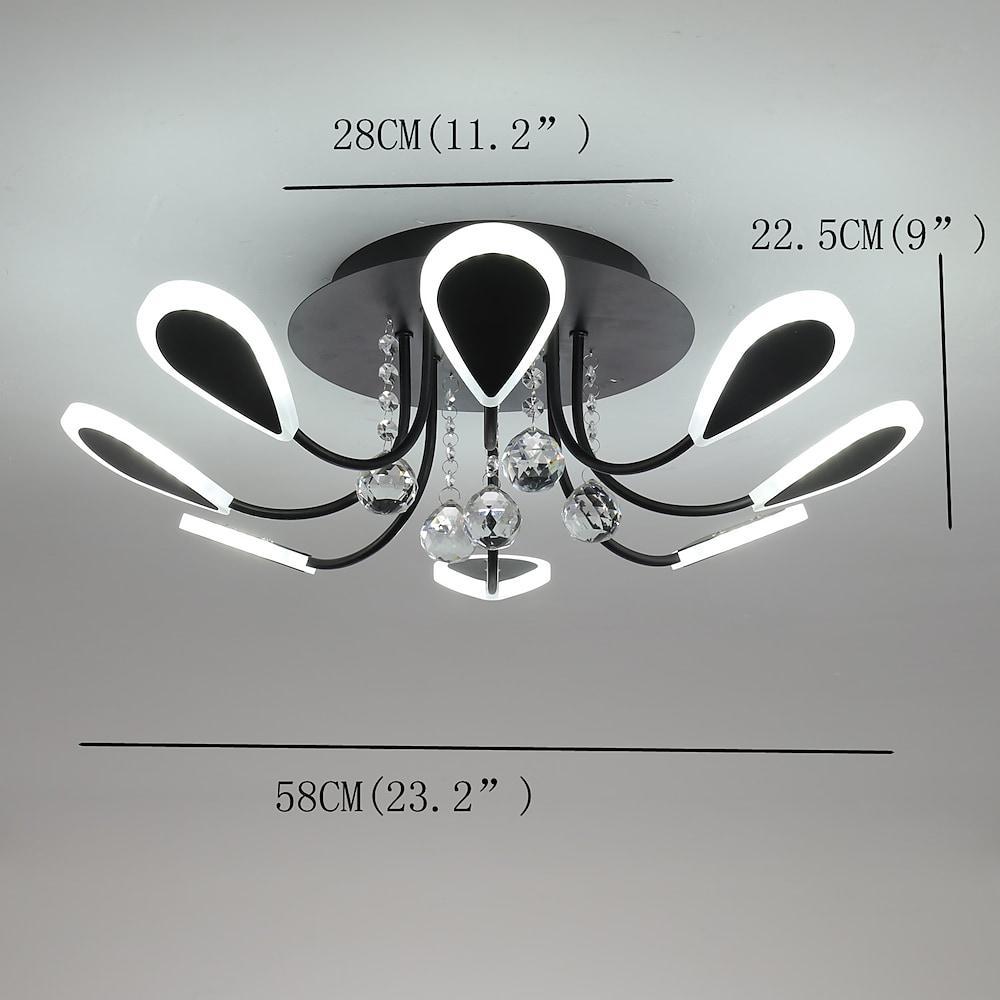 Modern Crystal Flush Mount Ceiling Light 8 Lights