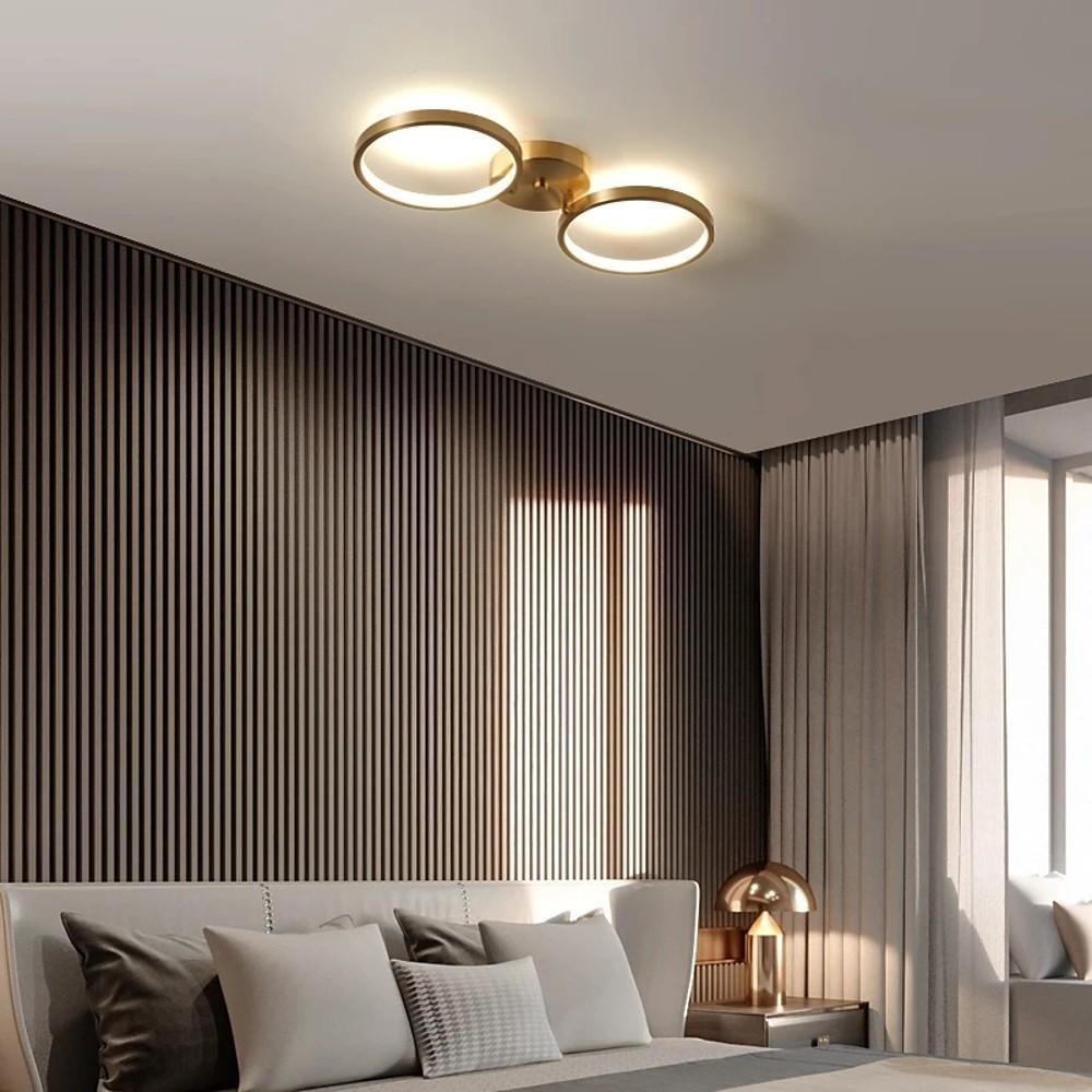 Three Light Copper LED Flush Mount Ceiling Light