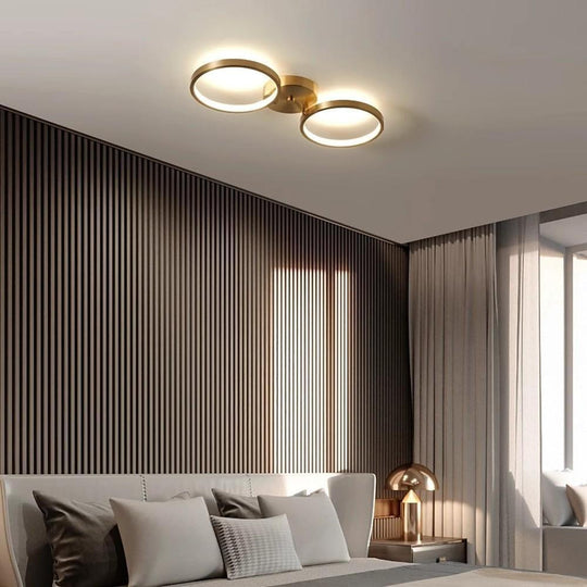 Three Light Copper LED Flush Mount Ceiling Light
