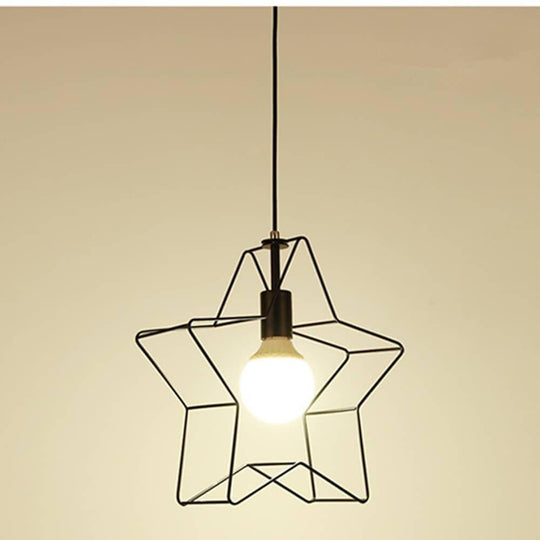 Minimalist Industrial Star Metal Pendant Light