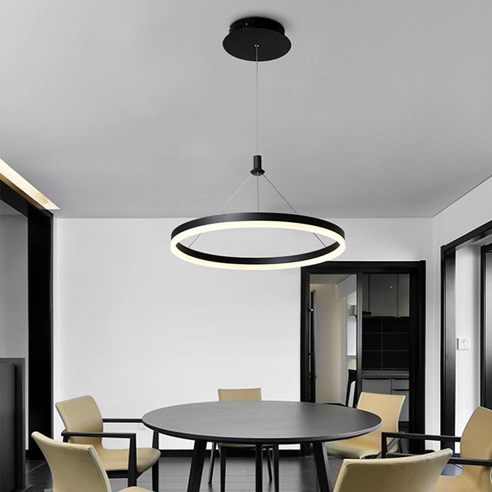 Corona 12" 16" 24" Wide Circle LED Ring Glow Modern Chandelier Pendant Light