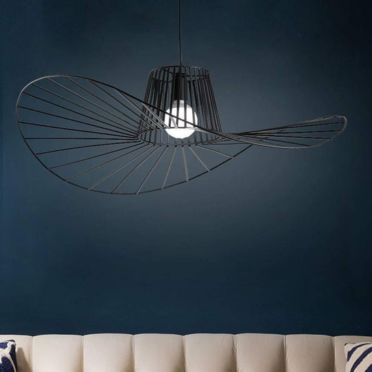 Hat Shaped Metal Linear LED Modern Pendant Light