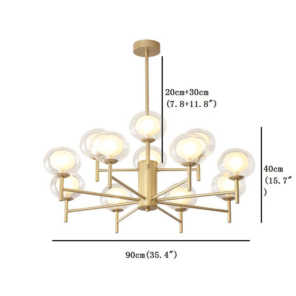 Nordic Style Sputnik Chandelier with 12 Glass Bulbs