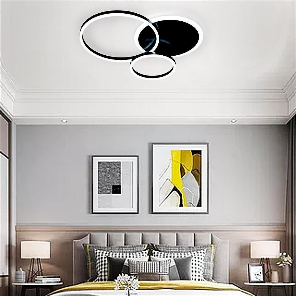 3 Layers LED Modern Circle Flush Mount Light 3 Color Dimmable 26" x 20"