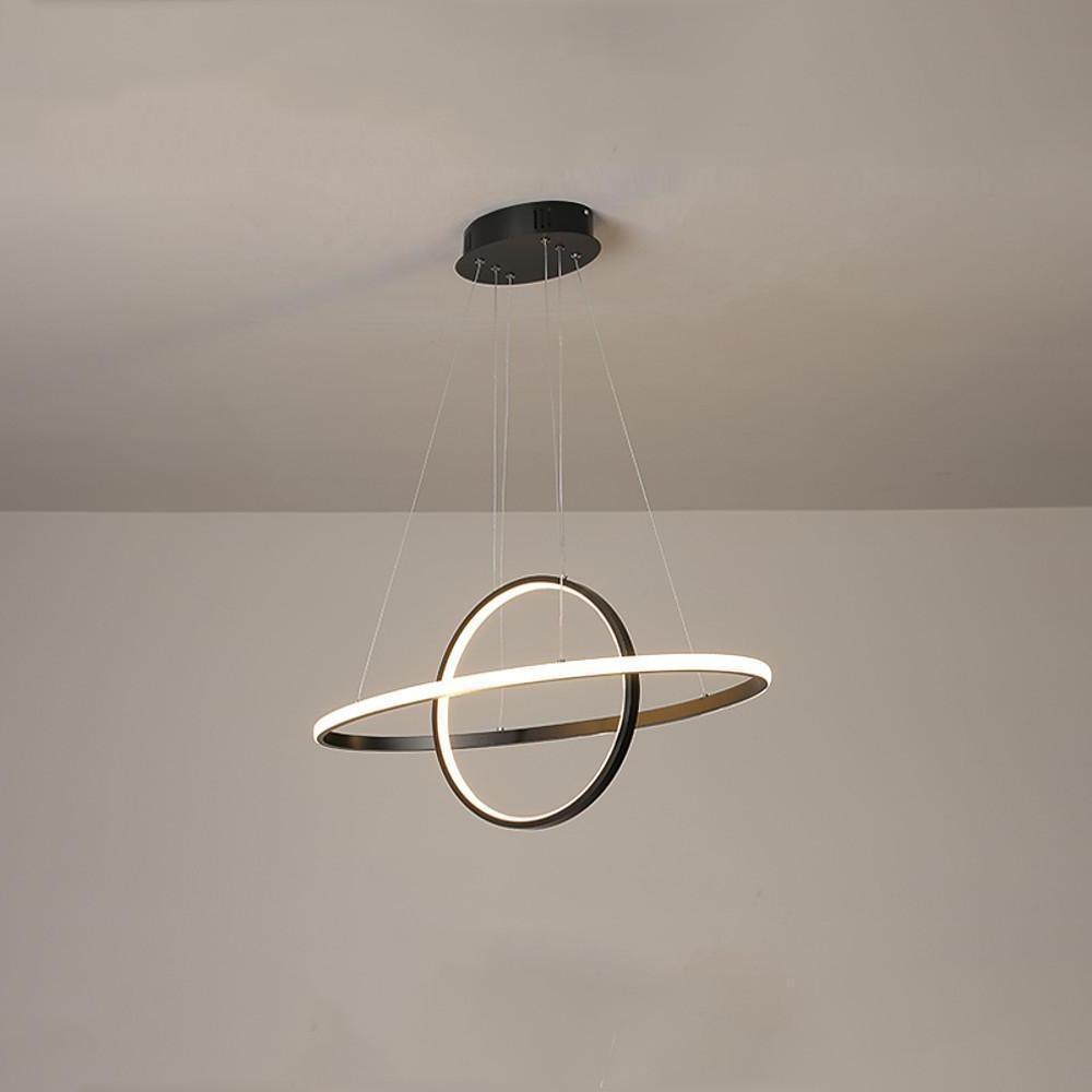 Two Circles LED Metal Adjustable Modern Chandelier