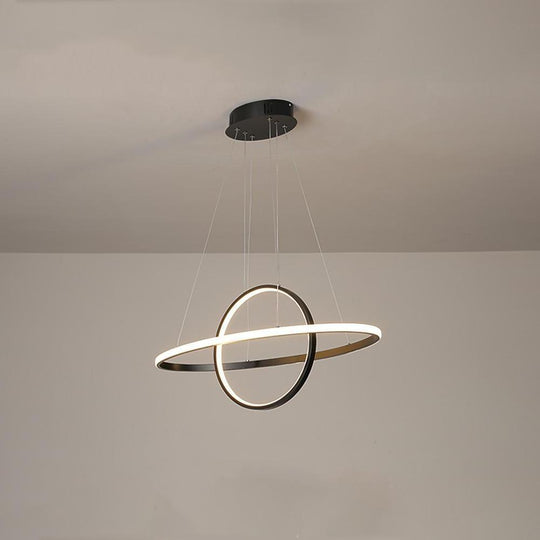 Two Circles LED Metal Adjustable Modern Chandelier