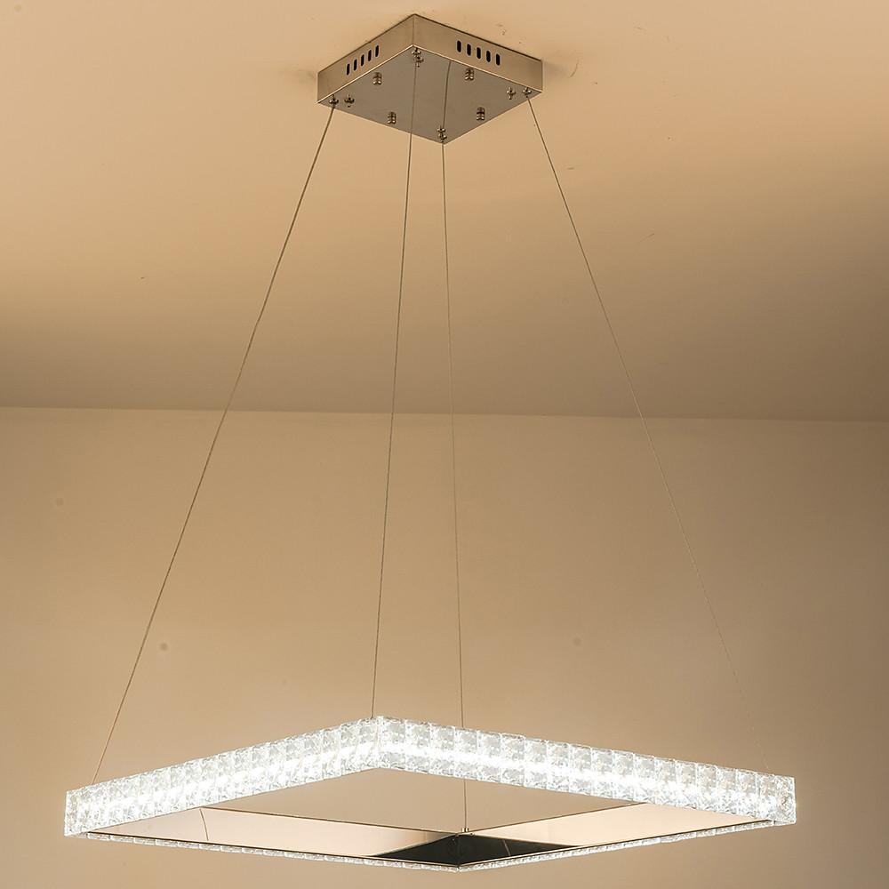 Square Electroplated Crystal – LED Modern Chandelier Pendant Light