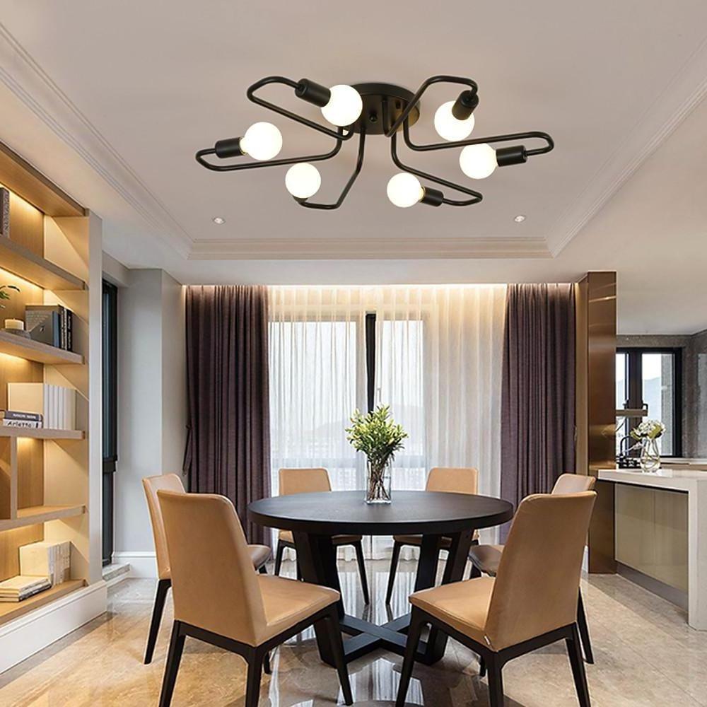 Linear Metal Flower Shaped LED Modern Flush Mount Ceiling Light