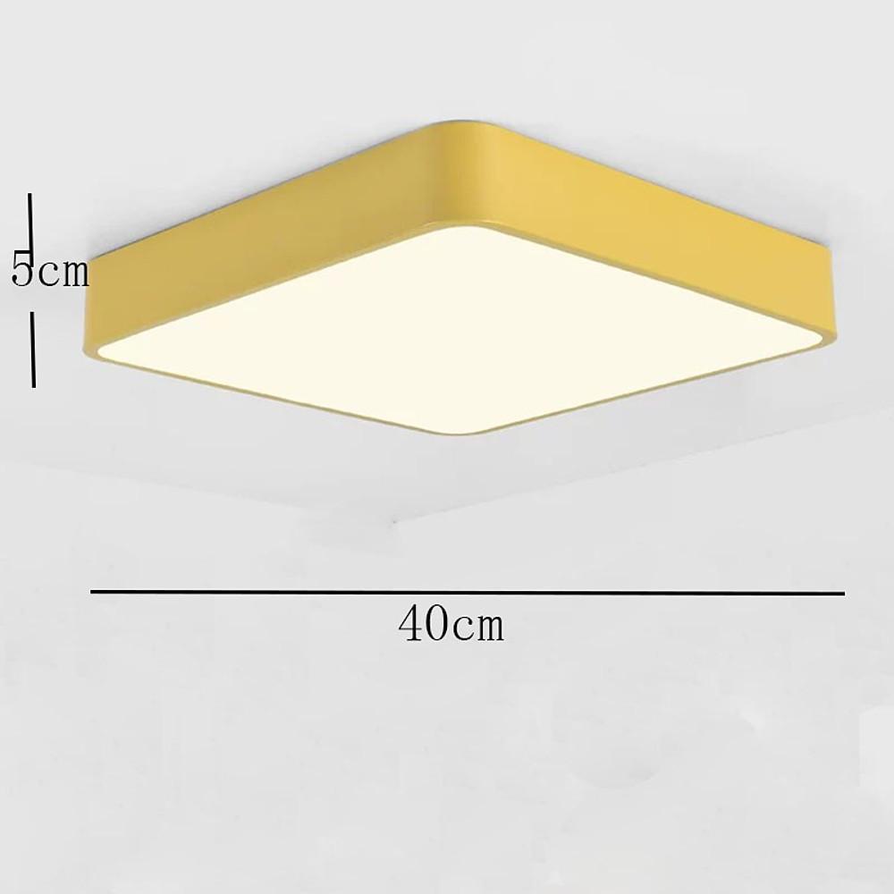 Square Modern LED Flush Mount Ceiling Light – Metal, PVC & Acrylic