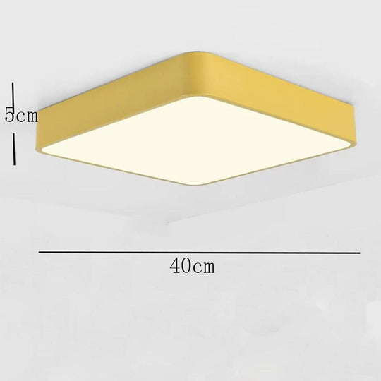 Square Modern LED Flush Mount Ceiling Light – Metal, PVC & Acrylic