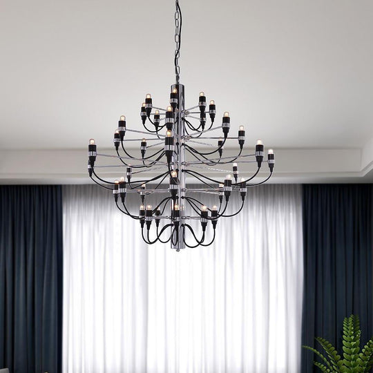 Creative 50-Light Electroplated Candlestick Chandelier