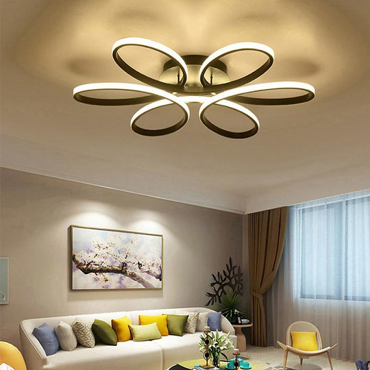 Flower Petal Dimmable LED Modern Ceiling Light Flush Mount Lighting