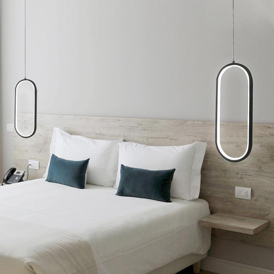 Rounded Rectangle LED Modern Pendant Lighting Hanging Ceiling Light