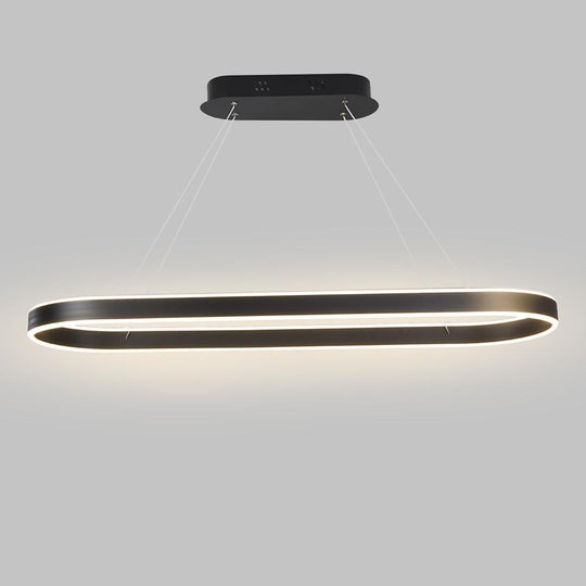 Rounded Rectangle LED Dimmable Modern Pendant Chandelier