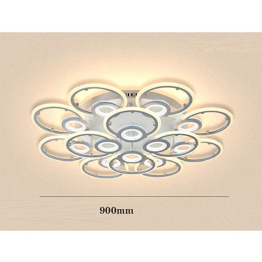 Ring Display Metal Geometric LED Flush Mount Ceiling Light
