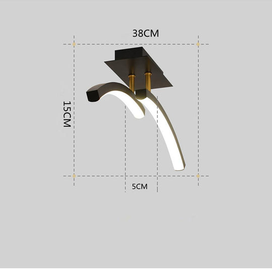 Creative Arc Shaped Dimmable LED Modern Flush Mount Ceiling Light