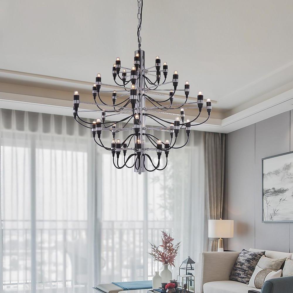 Creative 50-Light Electroplated Candlestick Chandelier