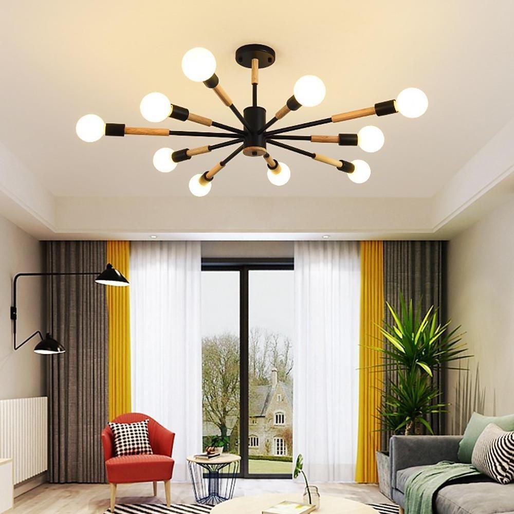 10 Light LED Nordic Style Flush Mount Ceiling Light Chandelier