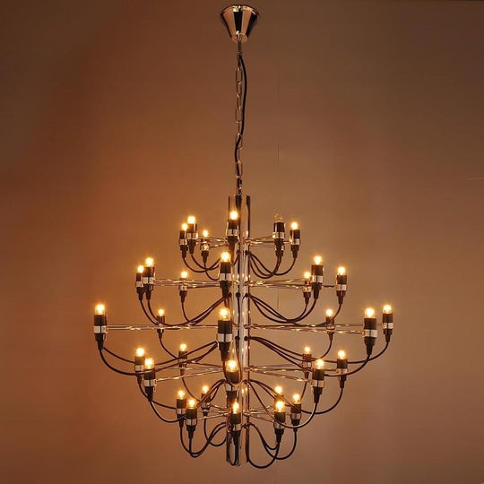 Creative 50-Light Electroplated Candlestick Chandelier