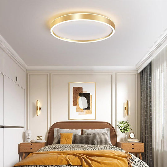 Circular Minimalist Metal Flush Mount LED Living Room Ceiling Light