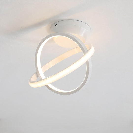 Creative Circles LED Black Modern Ceiling Light Flush Mount Lighting