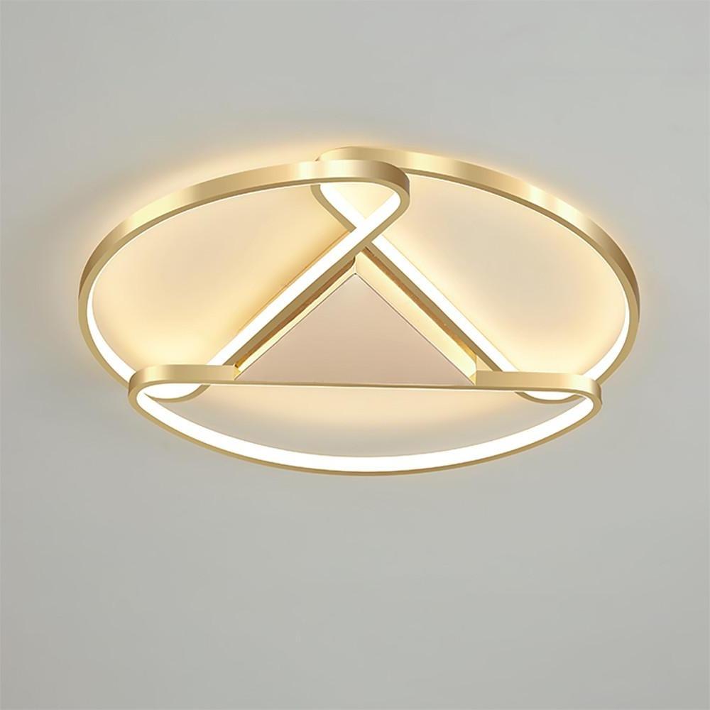 Triangles Circle Metal LED Flush Mount Ceiling Light – Bedroom