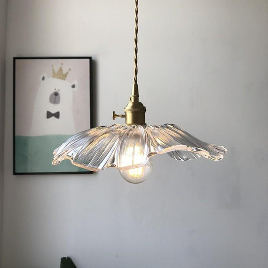 Flower Shape Glass Electroplated LED Nordic Pendant Lighting
