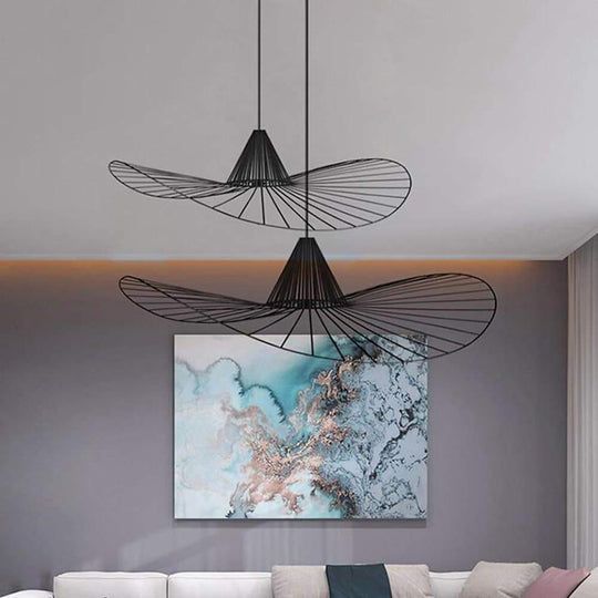 Hat Shaped Metal Linear LED Modern Pendant Light
