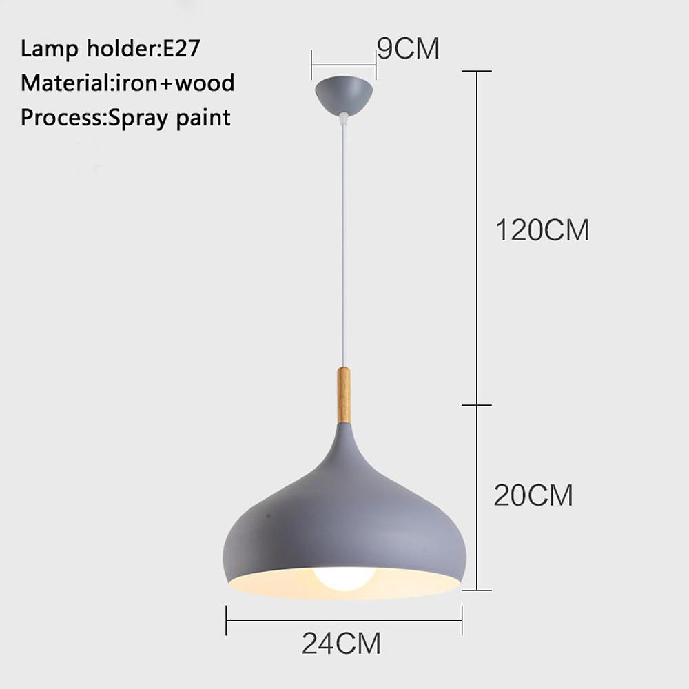 Decorative Cone Metal Wood Pendant Light
